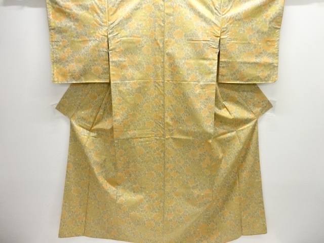 JAPANESE KIMONO / OMESHI / NISHIJIN-ORI / WOVEN FLORAL PLANTS